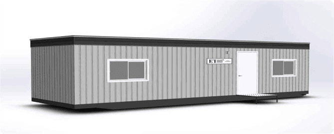 Skidded office trailer interior Skidded office trailer interior