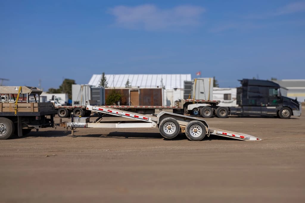 Flat deck trailer loaded Flat deck trailer loaded