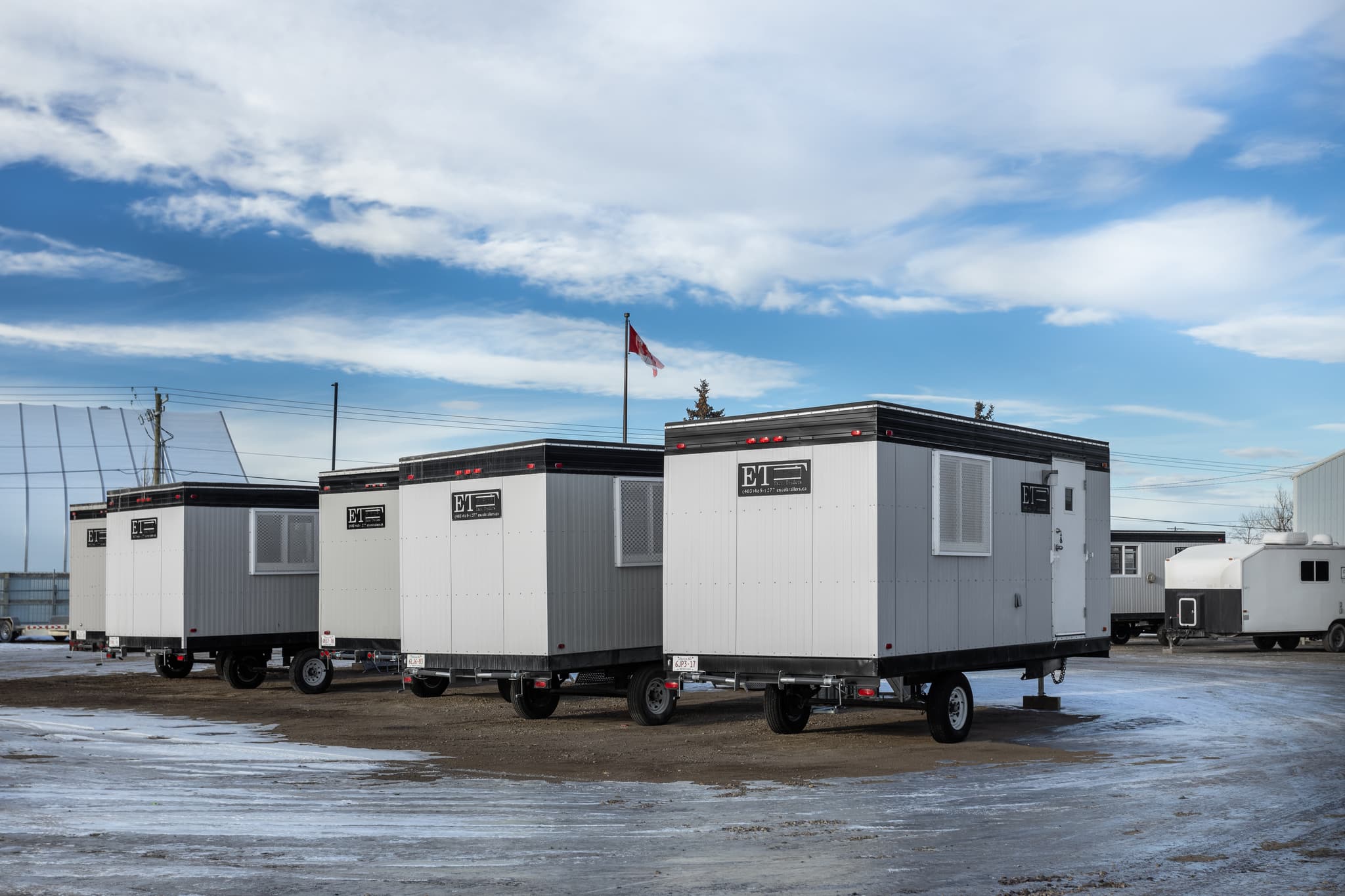 Office trailers taking up space in the Excel Trailers yard