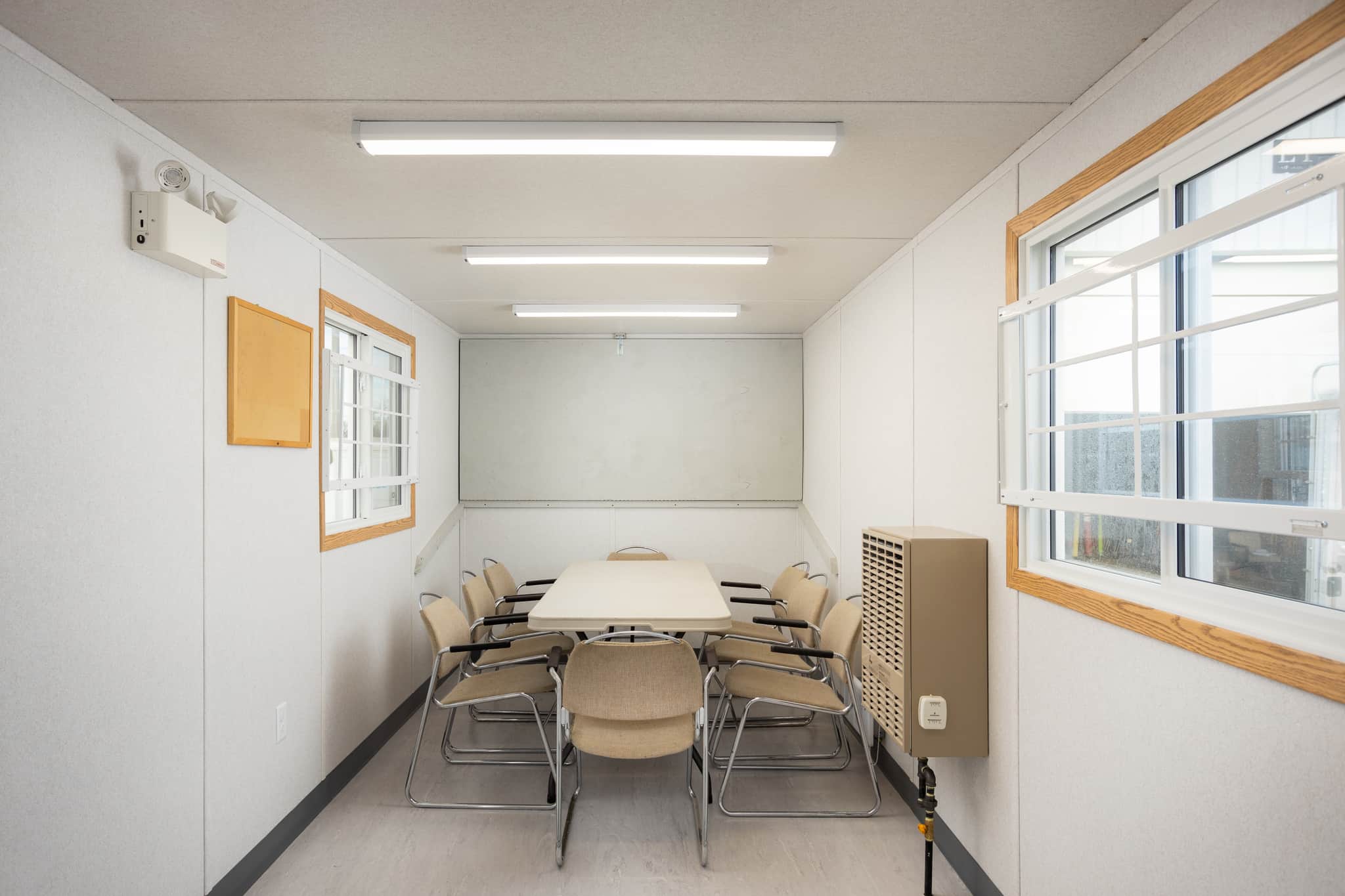 Office trailer setup for job site operations Office trailer setup for job site operations